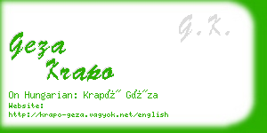 geza krapo business card